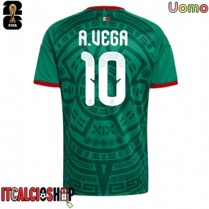 Messico Alexis Vega #10 Prima Maglia Mondiali 2026 Manica Corta